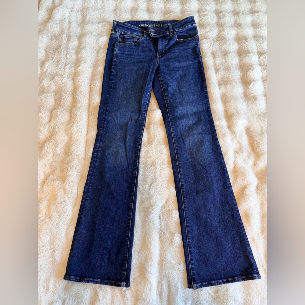American Eagle Outfitters Dark Blue Bootcut Jeans 8 Long